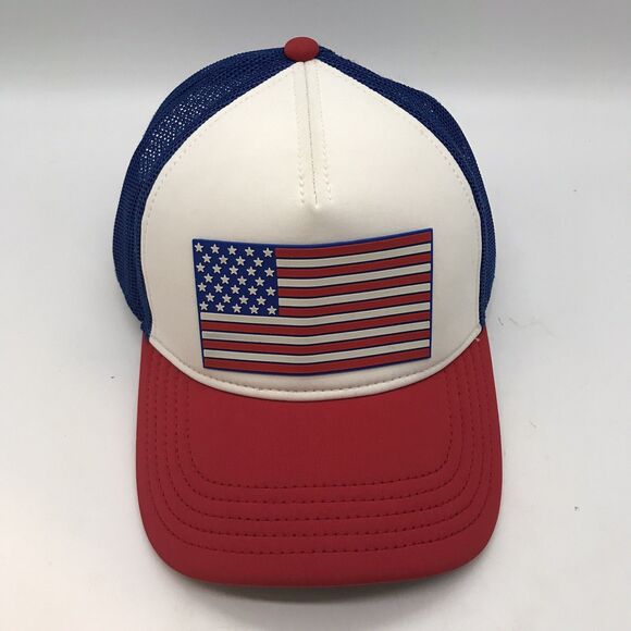 Vintage American Needle USA Flag Cap Snapback Mesh Rubber Patch Foam Front Hat - Picture 5 of 9